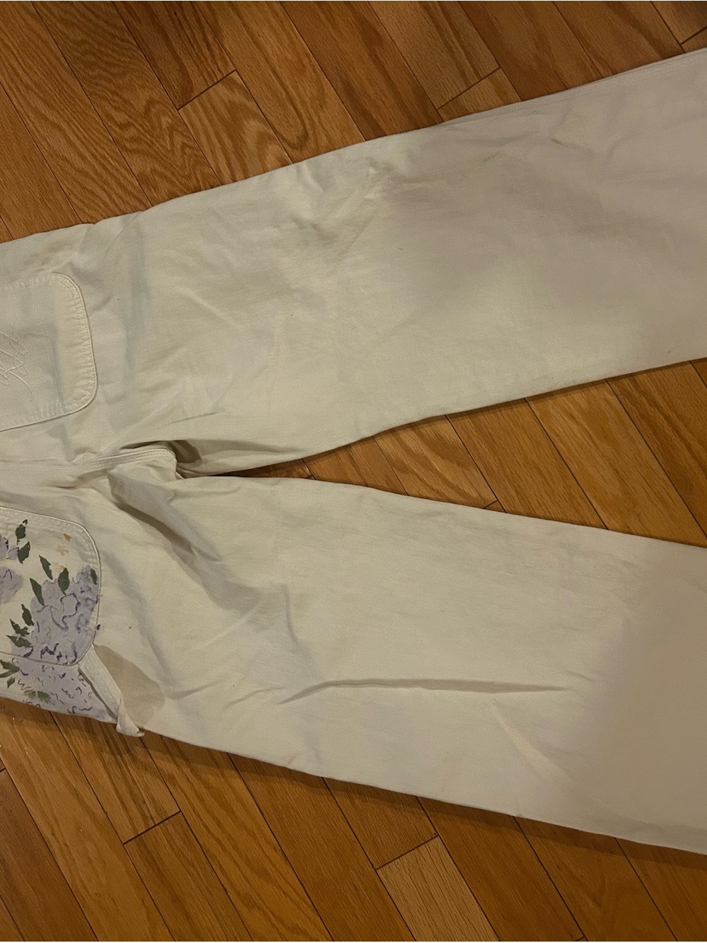 Ralph Lauren Women's Floral High-Rise Wide-Leg Jeans in Mascarpone Cream Wash - Picture 5 of 7